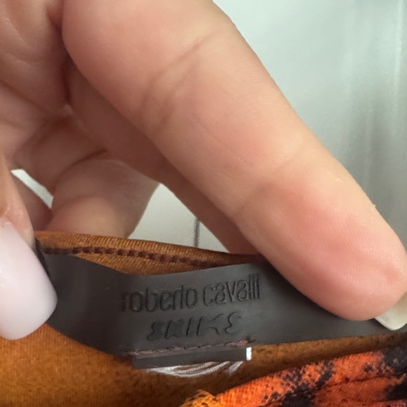 Roberto Cavalli x SKIMS Tiger-Print Orange & Black Maxi Dress with Front Slit - Picture 4 of 9